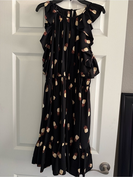 kate spade Dresses & Skirts - kate spade Black Pineapple-Print Maxi Dress with Ruffle Sleeves